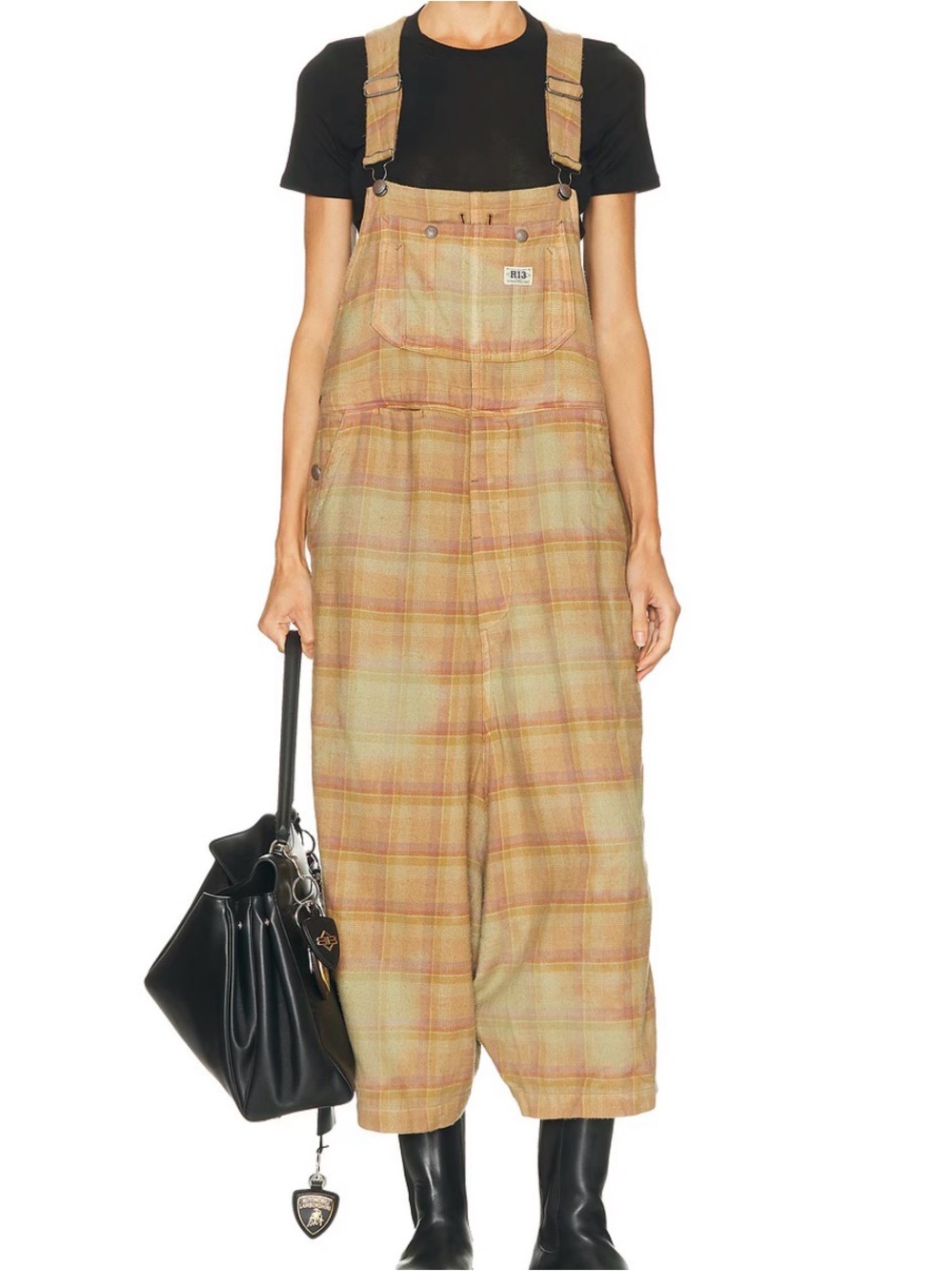 R13 Plaid Jacket in Olive, Rust, and Tan